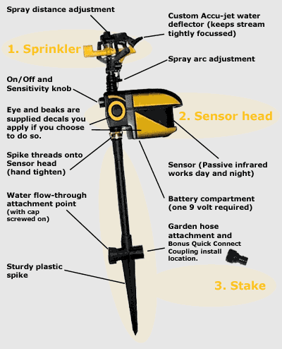 Assembled Scarecrow Sprinkler