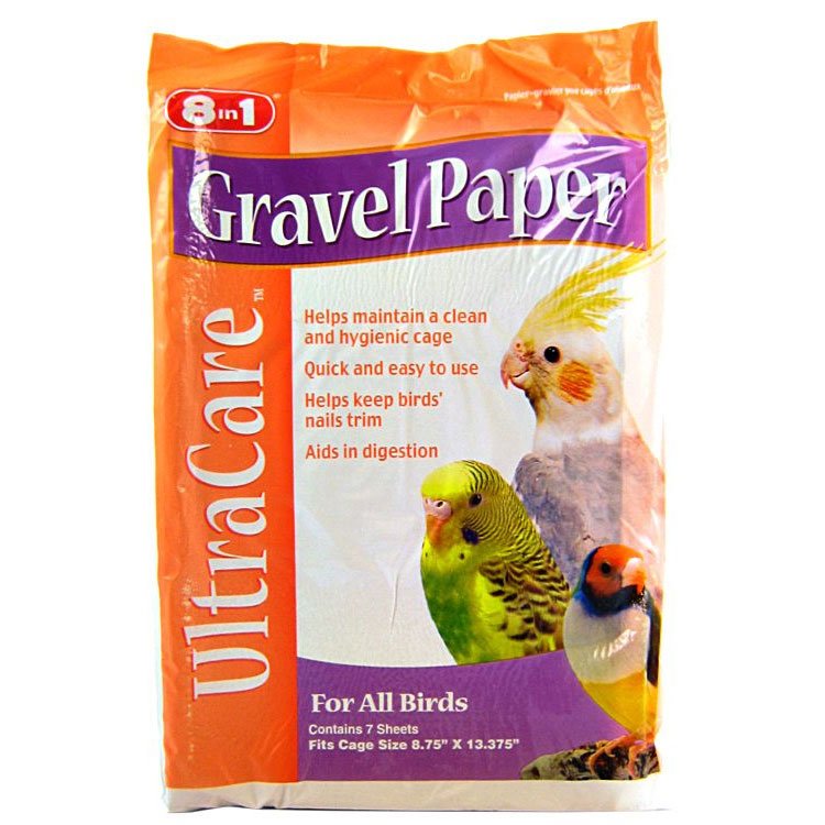 8 In 1 Avian Gravel Paper For Bird Cages / Size 8 3/4 X 13 3/8 In. 8 In 1 Avian Gravel Paper For Bird Cages / Size 8 3/4 X 13 3/8 In.