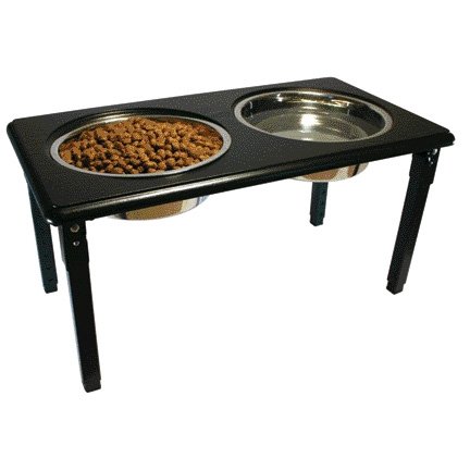 Posture Pro Adjustable Pet Double Diner / Size 1 Quart / Black Posture Pro Adjustable Pet Double Diner / Size 1 Quart / Black
