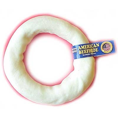 American Dog Rawhide Donut Dog Treat 6 7 In. American Dog Rawhide Donut Dog Treat 6 7 In.