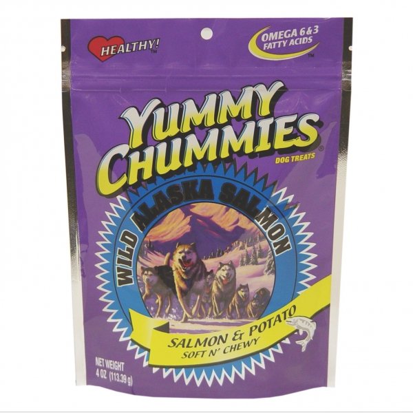 Yummy Chummies Salmon Dog Treat Potato Soft N Chewy 4 Oz. Yummy Chummies Salmon Dog Treat Potato Soft N Chewy 4 Oz.