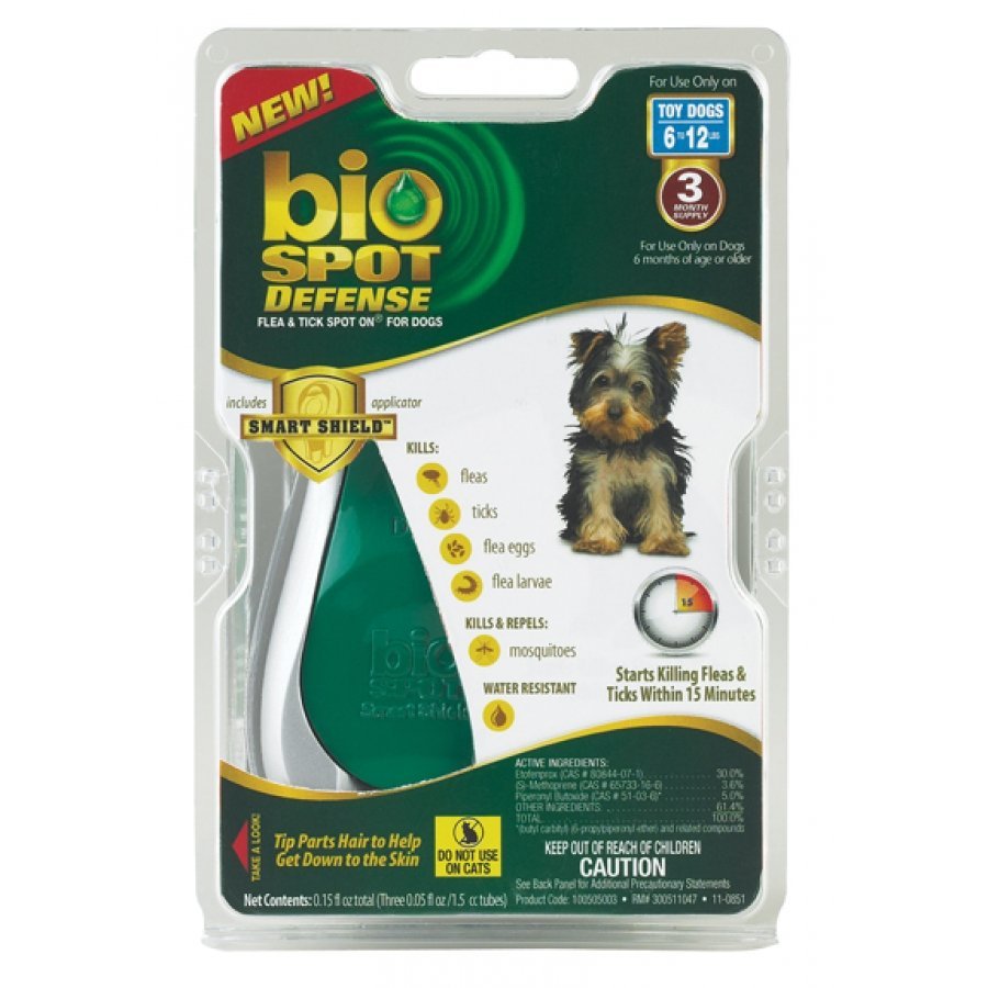 Biospot Defense Spot On Flea And Tick / Size 6 12 Lbs./3 Month Biospot Defense Spot On Flea And Tick / Size 6 12 Lbs./3 Month