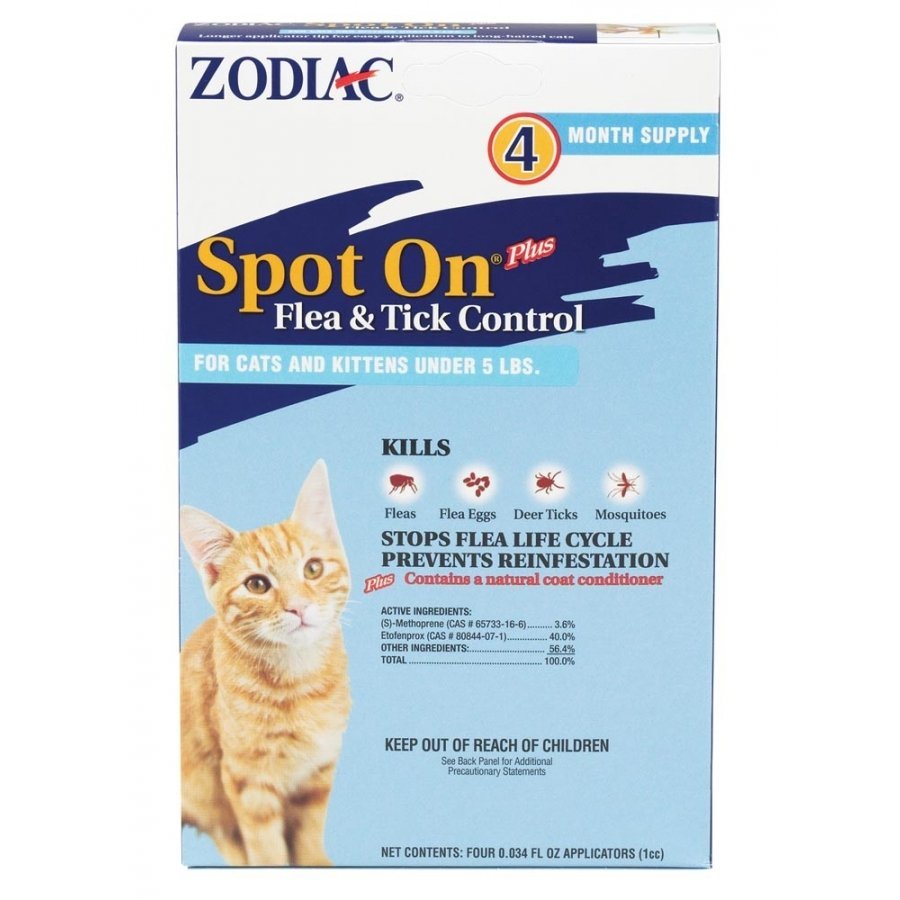 Zodiac Spot On Plus For Cats Less Than 5 Lbs. Zodiac Spot On Plus For Cats Less Than 5 Lbs.