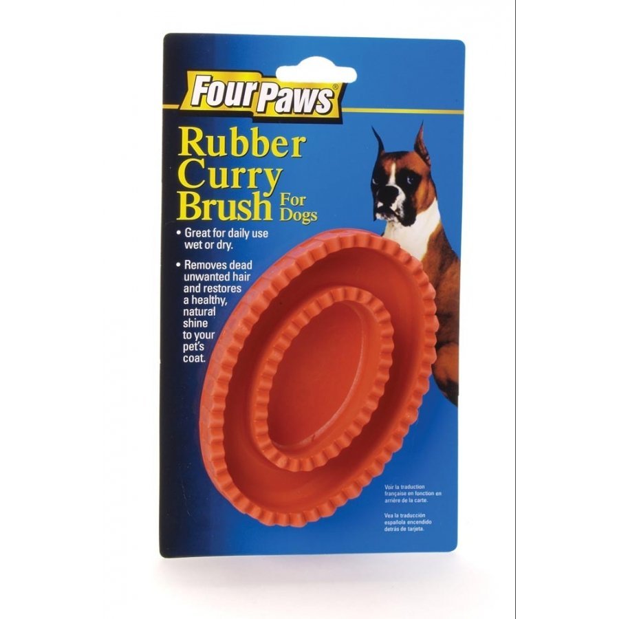 Rubber Curry Brush For Pets Four Paws Rubber Curry Brush For Pets Four Paws
