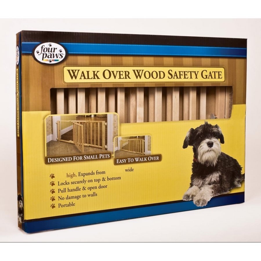 Four Paws Walk Over Wooden Gate W/ Door 18 Inch Four Paws Walk Over Wooden Gate W/ Door 18 Inch