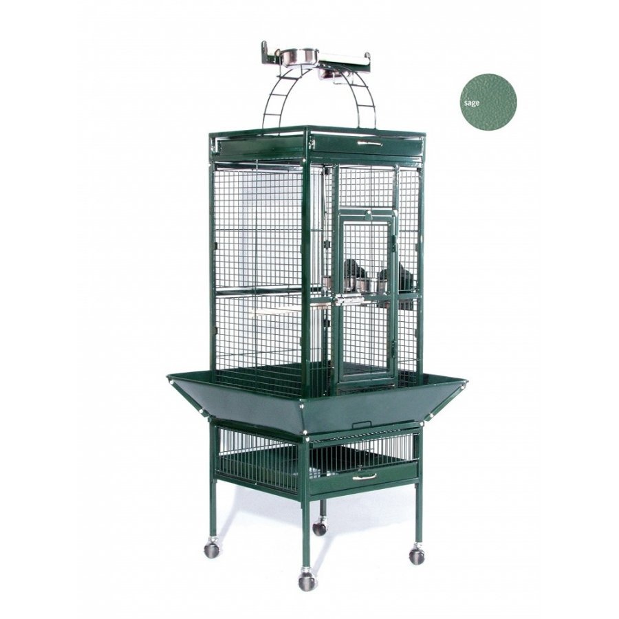 Cockatiel Cage W/ Play Top 18x18x57 In. / Color Metallic Sage Cockatiel Cage W/ Play Top 18x18x57 In. / Color Metallic Sage