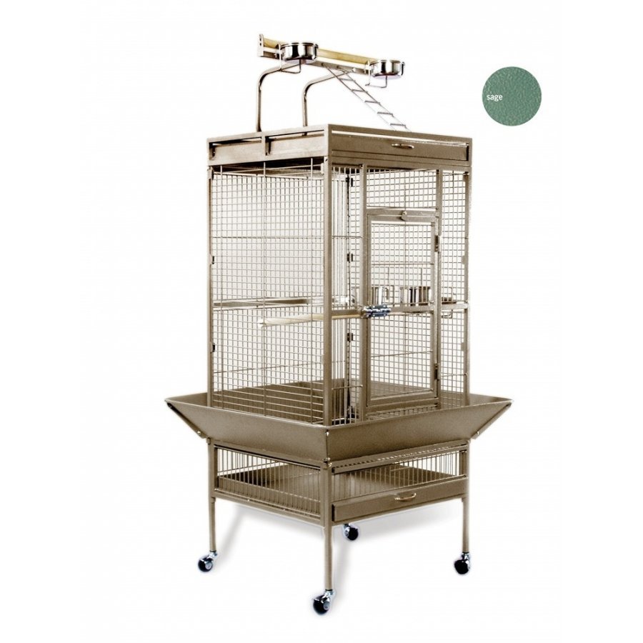 Bird Cage For Tiels / Parrots 24x20x60 In. / Color Speckled Sage Bird Cage For Tiels / Parrots 24x20x60 In. / Color Speckled Sage