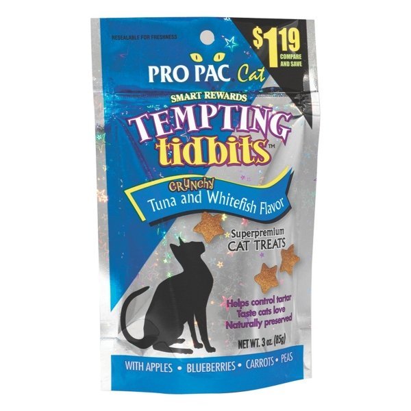 Tempting Tidbits Tuna And Whitefish Superpremium Cat Treats 3 Oz. Tempting Tidbits Tuna And Whitefish Superpremium Cat Treats 3 Oz.
