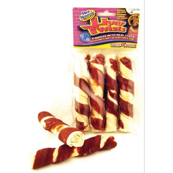 Rawhide Twists For Dogs / Size 4 Pk / Liver Rawhide Twists For Dogs / Size 4 Pk / Liver