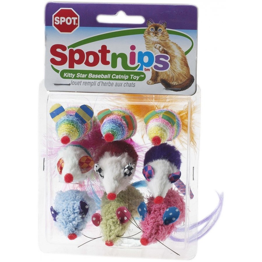 Spot Nips Rainbow Mice Cat Toys / Qty 9 Pack Spot Nips Rainbow Mice Cat Toys / Qty 9 Pack