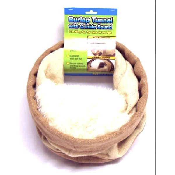 Burlap Tunnel With Crinkle Sound For Cats Burlap Tunnel With Crinkle Sound For Cats