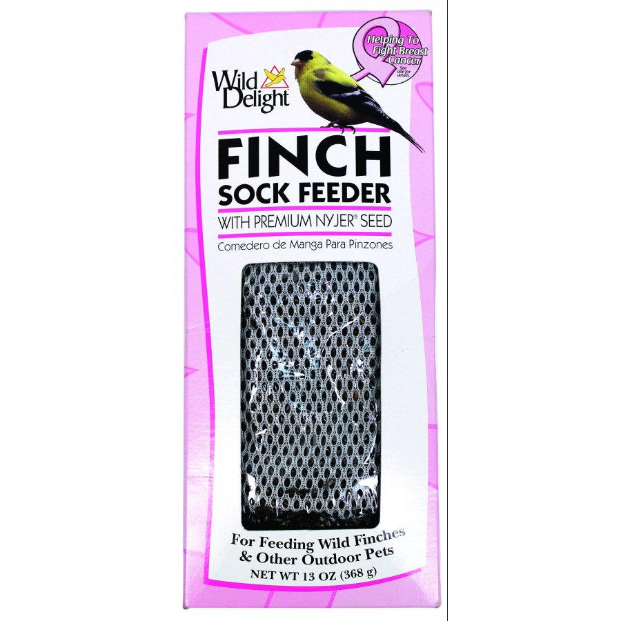 Wild Delight Pink Ribbon Finch Sock Feeder Wild Delight Pink Ribbon Finch Sock Feeder
