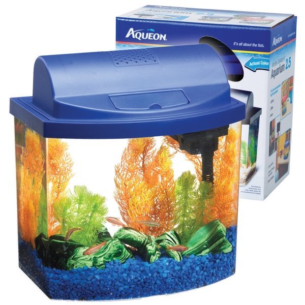 Aqueon Mini Bow Desktop / Size 2.5 Gal / Blue Aqueon Mini Bow Desktop / Size 2.5 Gal / Blue