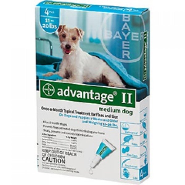 Advantage 2 Dog Teal 11 20 Lbs / 4 Pk. Advantage 2 Dog Teal 11 20 Lbs / 4 Pk.