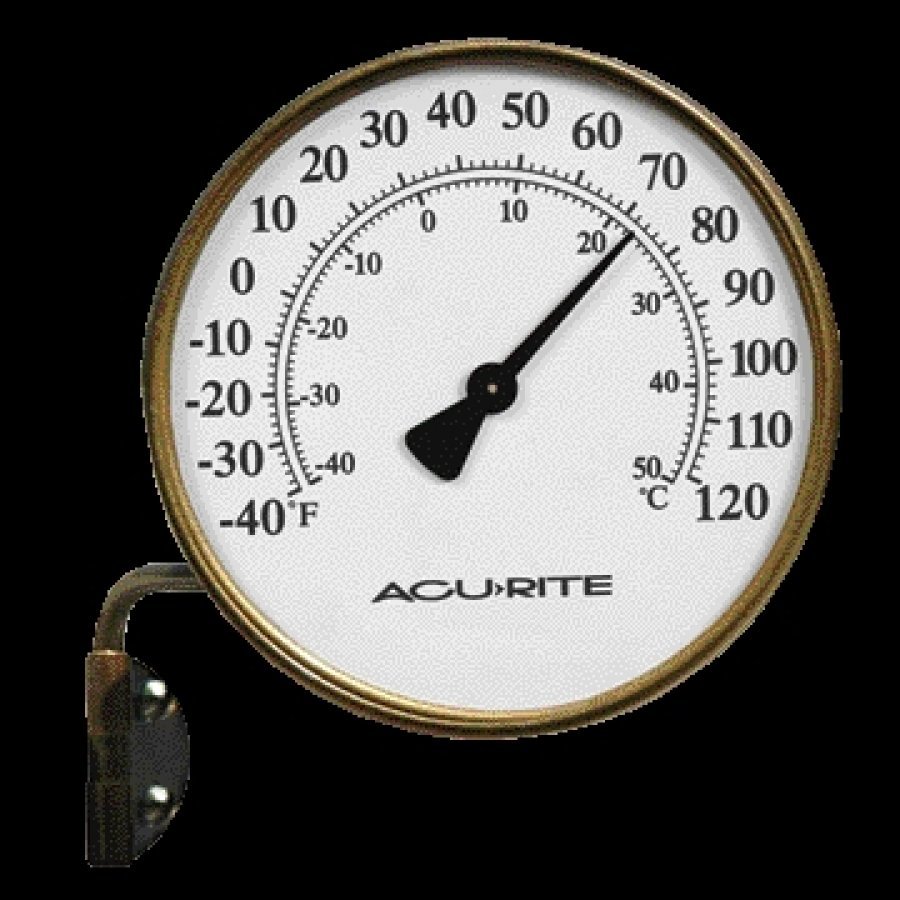 Swing Arm Brass Thermometer Indoor/Outdoor 3.5 in. Outdoor Decor GregRobert