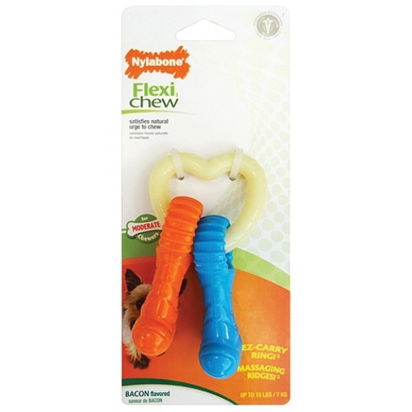 Flexichew Rings Bacon Dog Chew Toy Petite Flexichew Rings Bacon Dog Chew Toy Petite
