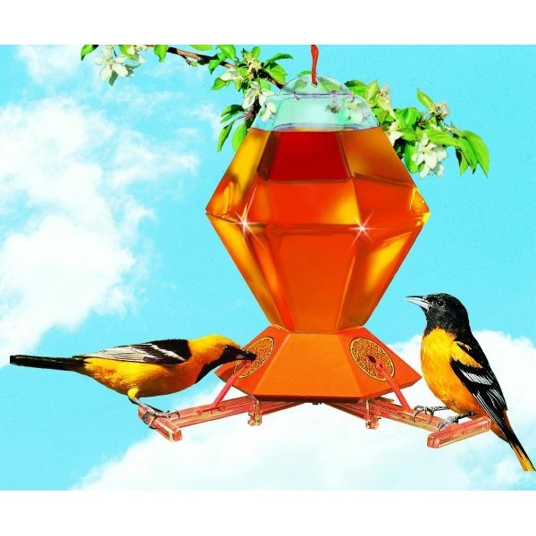 Deluxe Oriole Feeder With Perch Activated Bee Guard Deluxe Oriole Feeder With Perch Activated Bee Guard