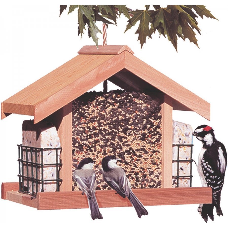 Deluxe Cedar Chalet Feeder W/suet Deluxe Cedar Chalet Feeder W/suet