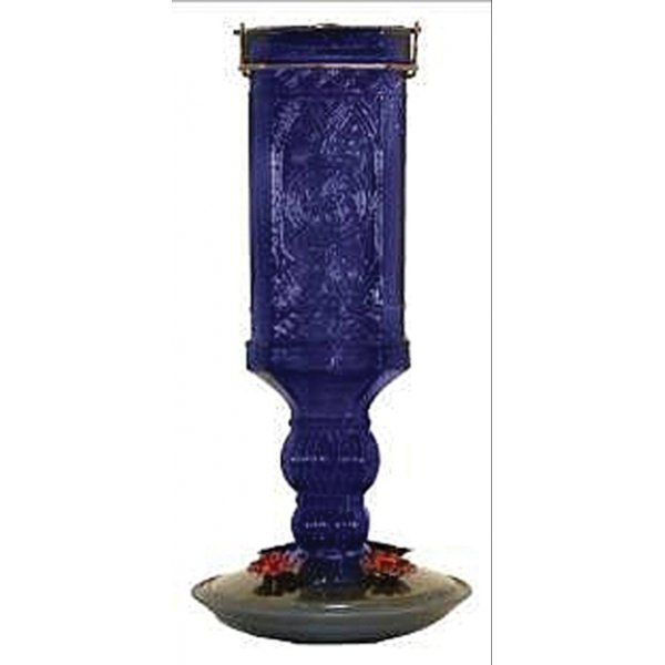 Cobalt Blue Antique Bottle Glass Hummingbird Feeder 16 Oz. Cobalt Blue Antique Bottle Glass Hummingbird Feeder 16 Oz.