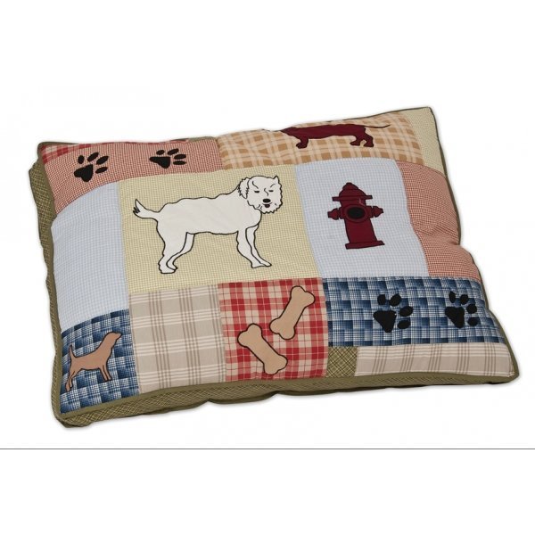 Applique Quilted Gusseted Pet Pillow Bed Buddy / 27 X 36 In. Applique Quilted Gusseted Pet Pillow Bed Buddy / 27 X 36 In.