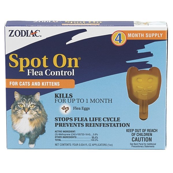Zodiac Spot On Cats 1cc 4pk Zodiac Spot On Cats 1cc 4pk