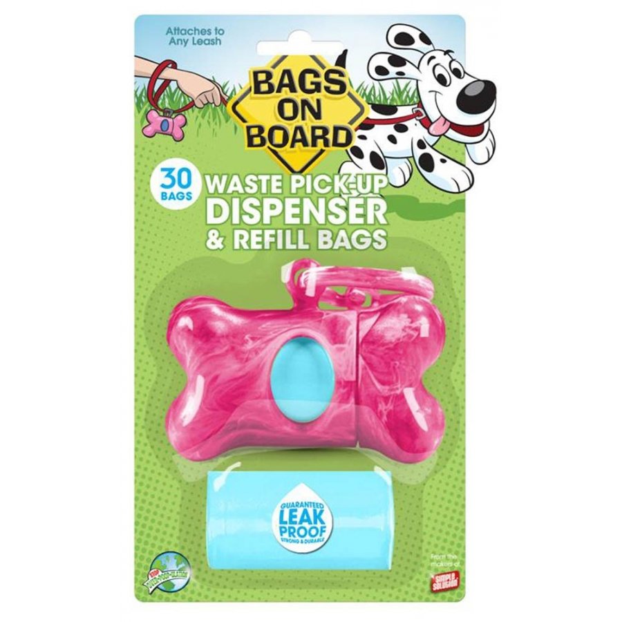 Bags On Board Waste Pick Up Dispenser Pink Marble Bags On Board Waste Pick Up Dispenser Pink Marble