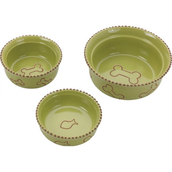 Terra Cotta Cat Dish / Size Green 5 In. Terra Cotta Cat Dish / Size Green 5 In.