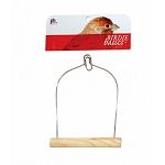 Prevue Pet simple wood dowel swing for birds. The small is 3x4 inches and the large is 4x5 inches. Extra Large is 5 x 7 inches. This swing fits in most cages and is durable. Birdie Basics brand.