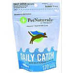 Daily catch for cats with wild alaskan salmon is a great source of omega 3 fatty acids. This product is free of corn meal, artificial colors and flavorings. Daily catch uses no added grains and supports skin and coat health in cats.