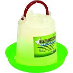 Provides a sanitary supply of water for the backyard flock 2-piece design is a durable, all weather plastic construction also easy to clean Visible water level Twist open to fill and twist closed to seal Diminsion: 11.25 w x 11.25 d x 11 h
