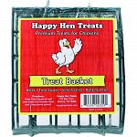 Coated wire basket holds one treat square Fun and healthy way to supply your chickens with delicious treats Hanging chain allows for easy placement in coop or run Coated wire resists rust for years of trouble-free use Helps reduce boredom