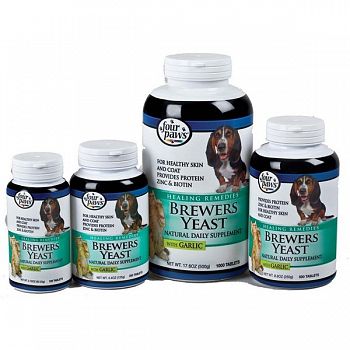 Brewers Yeast Dog Supplement  with Garlic - Four Paws