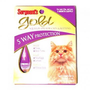 Gold Squeeze-on Flea and Tick for Cats Over 5 Lbs