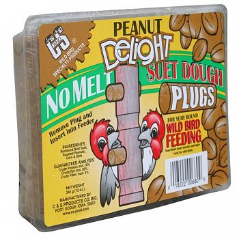 Peanut Delight Wild Bird Suet Dough Plugs 12 oz