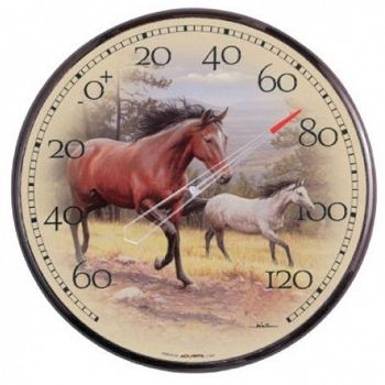 Horses Thermometer by Joe Hautman - 12 in.