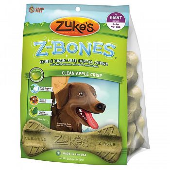 Z-bones Dental Chews - Giant / Green Apple Crisp 4 pk.