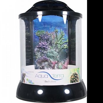 Aqua Terra With 3d Coral Background Aquarium BLACK 2 GALLON