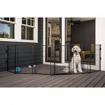 Supergate Extra Tall With Small Pet Door BLACK 36X144 IN