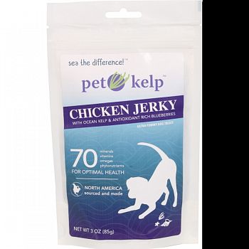 Pet Kelp Chicken Jerky BLUEBERRY 3 OUNCE