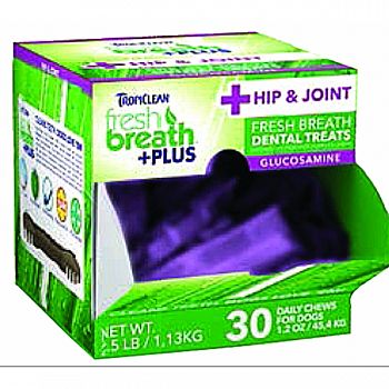 Fresh Breath Plus Dental Dog Treats Counter Disply HIP & JOINT 1.2 OUNCE/30 PC