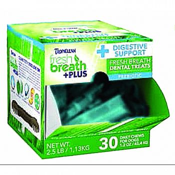 Fresh Breath Plus Dental Dog Treats Counter Disply DIGEST SUPPORT 1.2 OUNCE/30 PC
