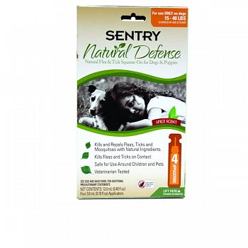Sentry Natural Defense Flea & Tick Squeeze-on-dog 4 MONTH 15-40 LB