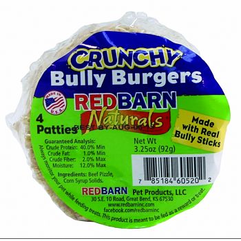 Crunchy Bully Burgers Dog Chews (Case of 24)