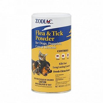 Zodiac Flea & Tick Powder for Dogs and Cats 6 oz.