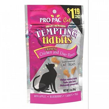 Cat Tempting Tidbits Crunchy Chicken and Liver Flavor - 3 oz.