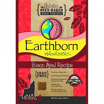 Earthborn Holistic Grain Free Dog Biscuits BISON 2 POUND (Case of 6)