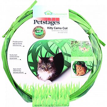 Invironment Kitty Camo Coil Play Tunnel GREEN 12X24 INCH