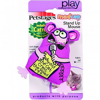 Madcap Stand Up Mouse Catnip Toy MULTICOLORED 6 INCH