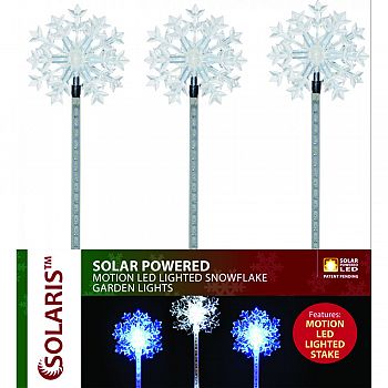 Solar Powered Snowflake Garden Lights ASSORTED 33 INCH (Case of 16)