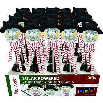 Solar Powered Christmas Snowman Garden Lights ASSORTED 33 INCH (Case of 20)